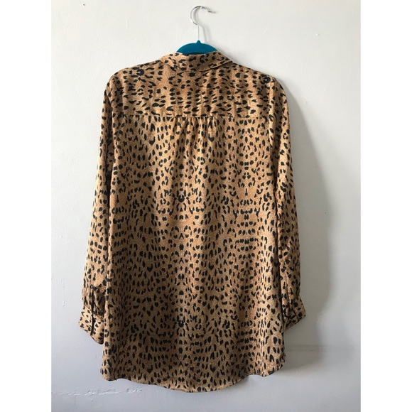 Nicole Miller | Leopard Print Button Down Blouse - Picture 2 of 2